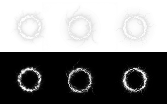Dynamic PNG overlay featuring glowing plasma arcs and thunderbolts for impactful visuals in your projects.