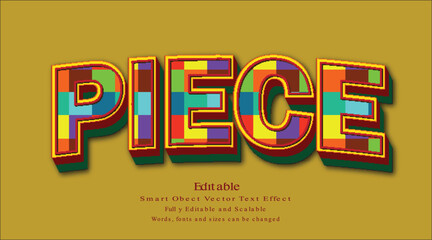 Piece Creative, Modern  Artistic and Editable Text Effect.