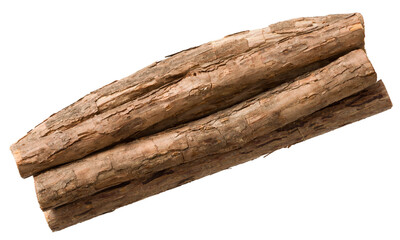 Silvervine sticks isolated on white background, top view.