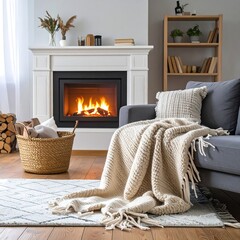 Cozy living room with fireplace