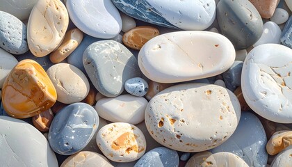 Serene smooth pebbles create a calming natural texture for mindful wellness and soothing spa backgrounds