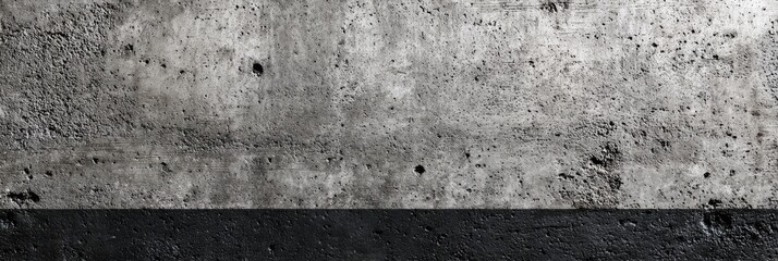 Obraz premium Textured gray concrete surface with dark bottom border