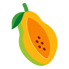 The image is an illustration of a papaya