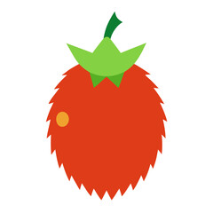 The image is a cartoon illustration of a strawberry