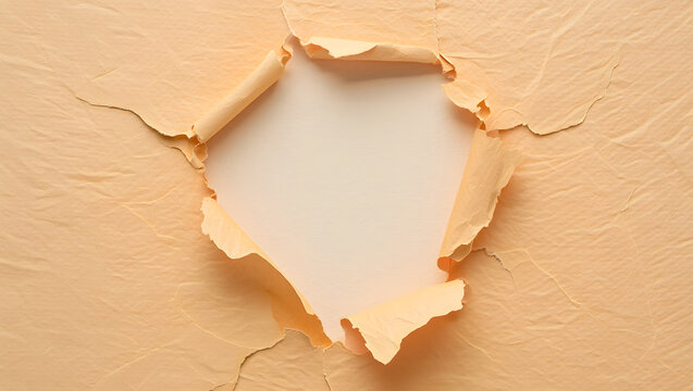 Torn paper revealing a blank space for text or image insertion and design purposes here