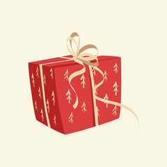 Christmas gift boxes. Wrapped xmas gifts, winter holidays surprises. Birthday or xmas gift boxes flat vector illustration set