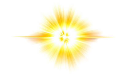 Bright, exploding light burst, with a central core and radiating beams