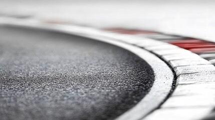 Abstract close-up image showing textured circle with red and gray elements