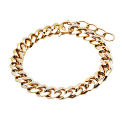 Obraz premium Gold chain bracelet close-up isolated on Transparent Background