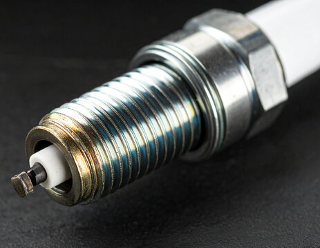 spark plug isolated on black background
