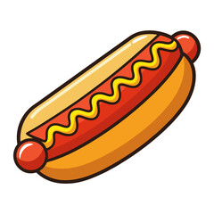 hot dog with mustard