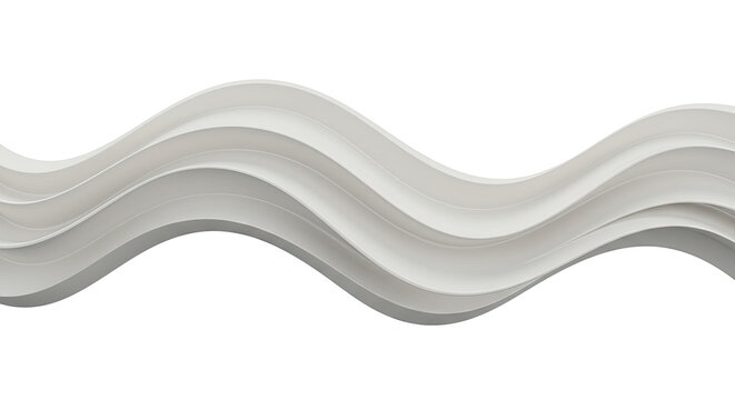 Abstract flowing wavy bands of light grey and white colors. - Powered by Adobe