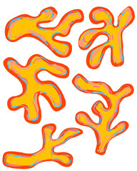 Set of corals hand drawn kids drawing style perfect for design element, kids book, sticker.