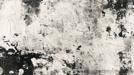 Monochrome Abstract Grunge: Weathered Texture with Striking Contrast for Artistic Expression and Design Elements