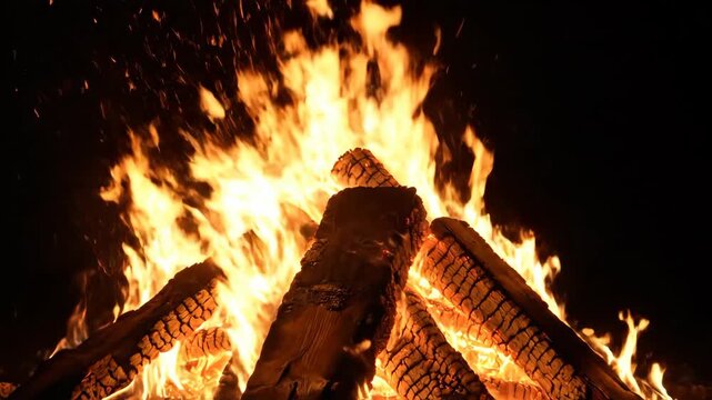 Lag BaOmer Bonfire Flames Dolly In