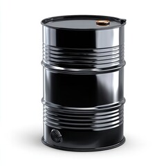 Full black steel drum, industrial