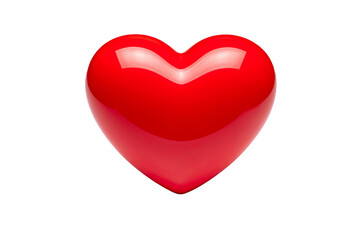 red heart shape object on white background
