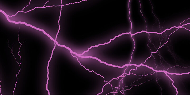 lightnings and thunder bold Stike at summer storm isolated on pink, black. set of lightning bolt on transparent background. Black marble stone texture. Lightning in dark sky 