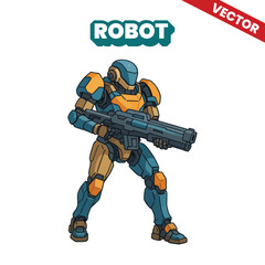 Modern and futuristic robot vector illustration