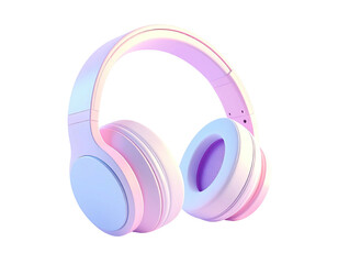 Pastel headphones with soft light on a black background