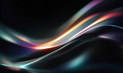 Mesmerizing Colorful Light Trails Flowing Against a Dark Backdrop in a Futuristic Style