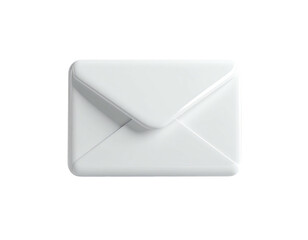A 3D rendering of a white, sealed envelope against a black background