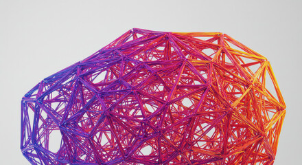 Abstract Geometric Structure with Vibrant Gradient Colors.