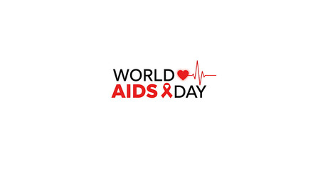 World AIDS Day Awareness Illustration, Symbolic Red Ribbon & Hope