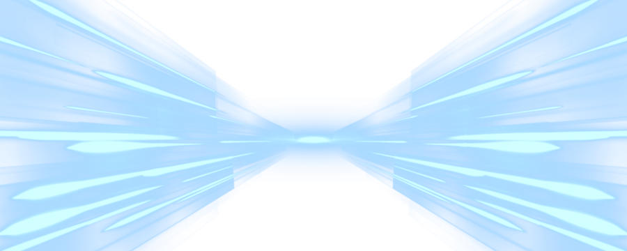 Electric blue neon beams flow dynamically, representing fast-paced digital networks. The glowing effect adds vibrancy and depth. Great for cloud computing visuals. PNG