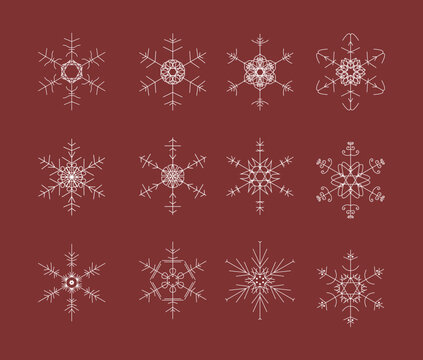 Winter Snowflakes with Complex Mandala and Sacred Geometry Forms