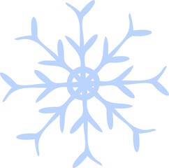 Hand drawn Illustration of Light Blue Snowflake