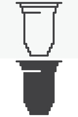 Cup line and solid different style icon set pack