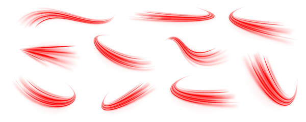 Electric red neon streaks burst outward in sharp, energetic waves. The glowing trails convey excitement and high-speed innovation. Perfect for e-sports visuals. PNG