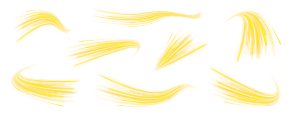 Gold neon trails move in synchronized waves, symbolizing harmony in digital ecosystems. Their shimmer feels premium. Great for fintech or luxury tech. PNG