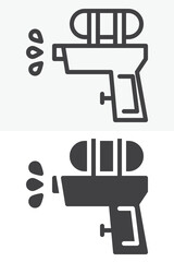 Fototapeta premium Water gun line and solid different style icon set pack