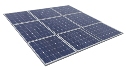 Nine Solar Panels Arranged in a Grid Formation solar energy