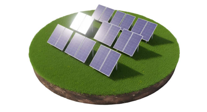 Small Solar Farm on Green Island solar panels renewable energy