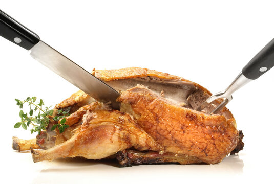 Carving Roasted Duck