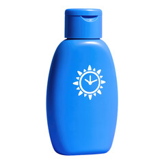 Blue Sun Logo with Transparent Background, 3D Realism Design Element