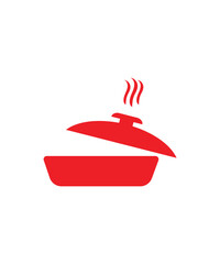 vector pan with a steam logo design concept illustration idea, Frying pan logo design, Steam cooking logo