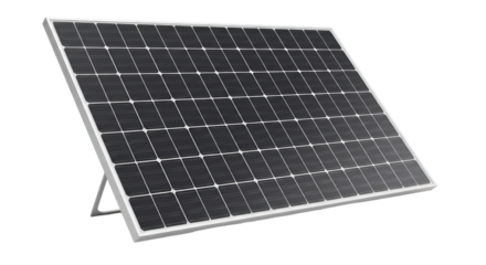 Solar panel on a stand with white background Keywords: solar panel, photovoltaic, solar energy