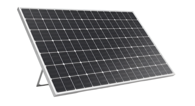 Solar panel on a stand with white background Keywords: solar panel, photovoltaic, solar energy