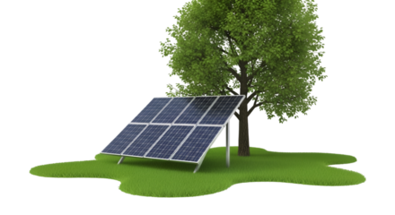 Solar Panel Under a Tree on Green Grass image 9ce2b035f6fbd8fafa547ee78be657d8dr