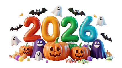 Halloween 2026 Spooky and Festive Celebration Design with Pumpkins and Ghosts