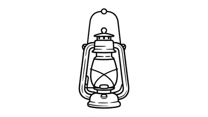 Vintage kerosene lantern with a classic design and a hanging loop illustration
