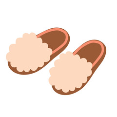 Fluffy Slippers in Cute Flat Style for Cozy Bedtime
