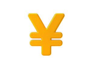 Fototapeta premium Golden 3D rendering of Japanese Yen currency symbol on a black background