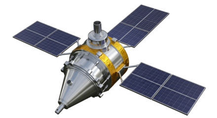 Space Satellite With Solar Panels spacecraft orbit