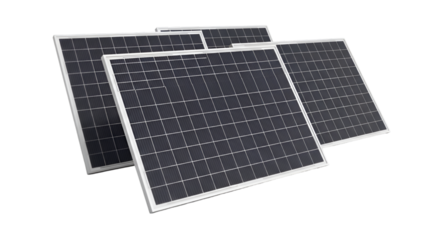 Stack of solar panels with white frames photovoltaic