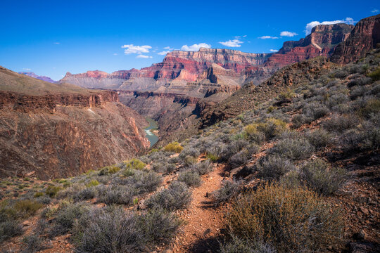 hiking in grand canyon national park in arizona, usa